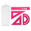 4Pcs/Set Aluminium Ruler Set Metal Geometry Maths Drawing Compass Stationery Rulers Mathematical for School