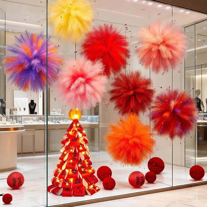 New Year Fireworks Scene Decoration