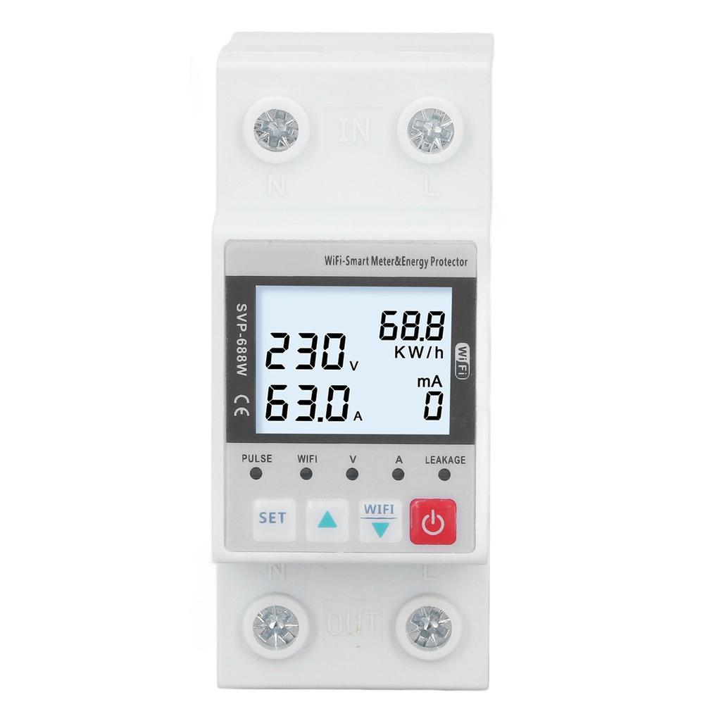 WIFI Überspannungs- Unterspannungsschutz 230V 50Hz 60Hz 63A Fernbedienung Über Unter Spannung Leistung