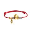 Golden Horse Zodiac Red String Bracelet for Men & Women - Hand-woven Fortune Charm
