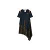X 3.1 Phillip Lim Striped Color Block Printed Sports Short Sleeve Dress Women Dresses Dark-Army-Green F11W136304F-KK
