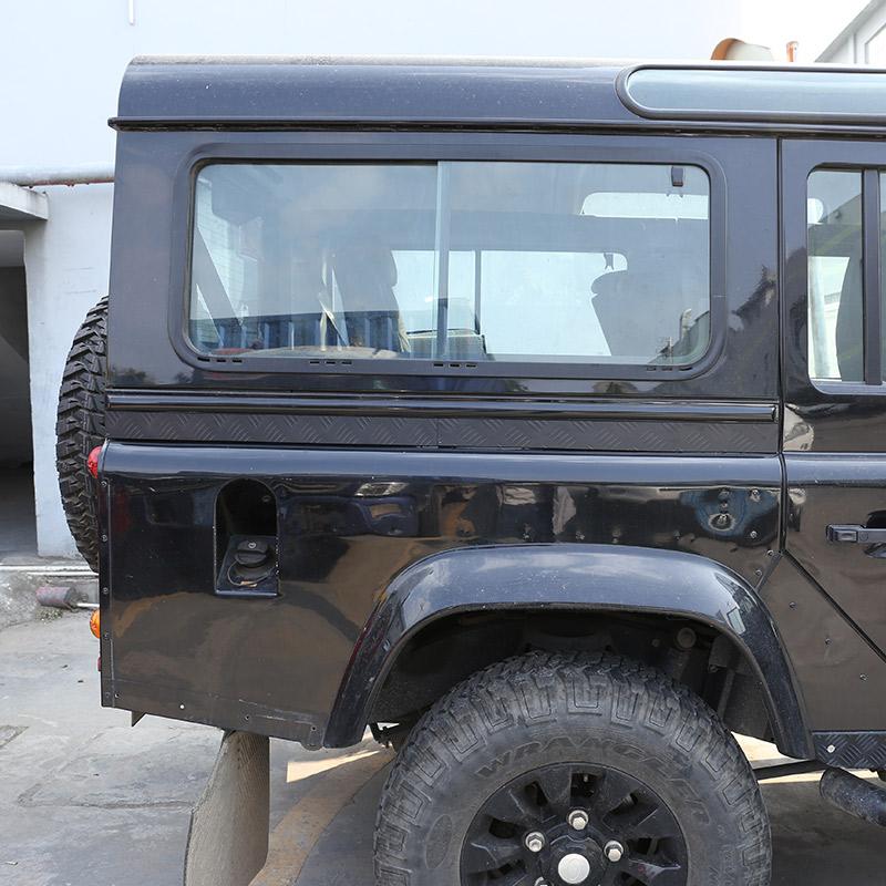For Land Rover Defender 110 130 2004-2018 Car-styling Aluminum alloy Black Car Door Side Strips Cover Stickers Car Accessories