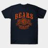 Men Black Print T-shirt Bears Vintage Football No-Cut Transfer Paper Print Cotton Tshirt