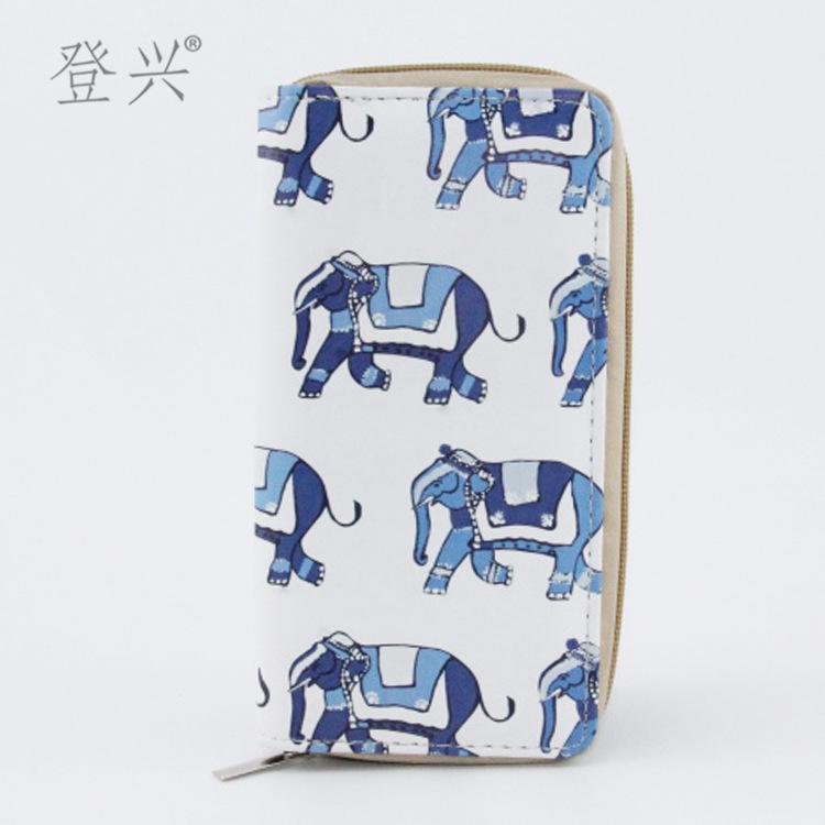 

New cartoon ethnic style long PU wallet, clutch wallet