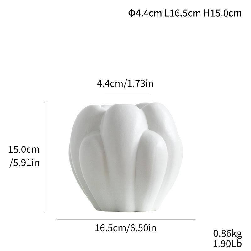 

European Simple Cloud Bubble Ball Ceramic Vase High-End Home Desktop Flower Arrangement Decoration Ornament V363 white short style
