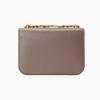 Tory Burch TB Eleanor Leder Matt Klapptasche mit Doppel-T-Logo Einzelne Schulter Crossbody Kordelzug Kette Kleine Quadratische Tasche Damen Klein Braun