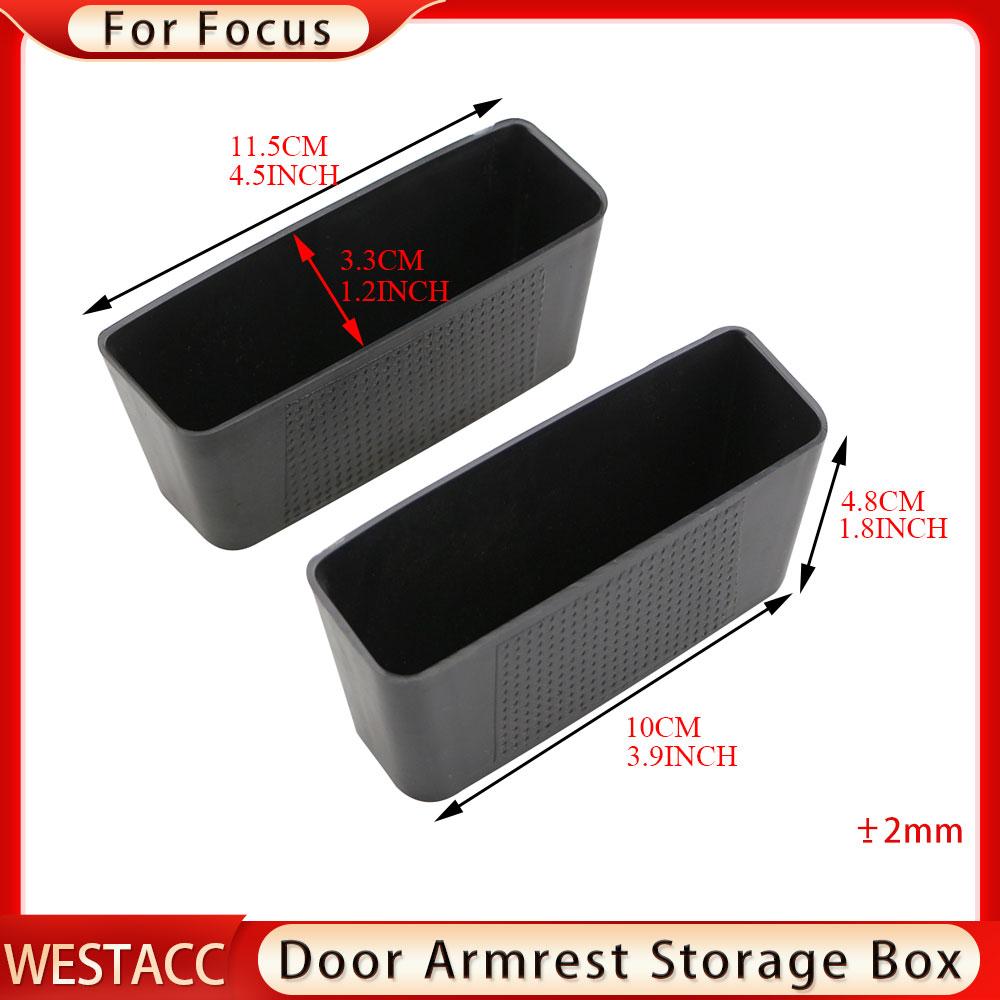 2Pcs ABS Car  Door Armrest Rear Back Door Handle Storage Box Container for Ford New Focus 3 4 MK3 MK4 2012 - 2017