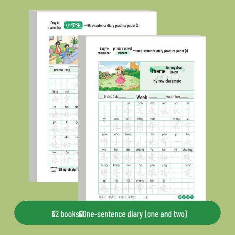 Elementary Writing & Calligraphy Practice Notebook: Picture Writing & Sentence Expansion for Grades 1-3