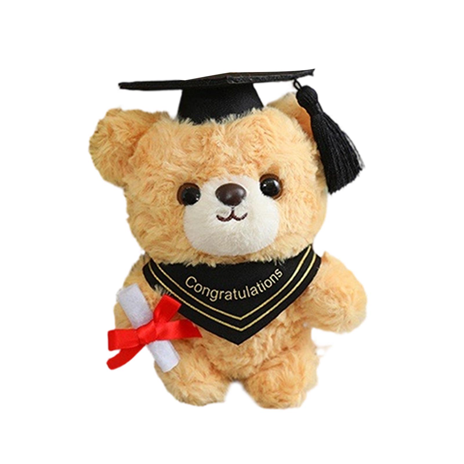 Cap Bear Plush Pendant, Doll Bag Charm Keychain, Graduation Bear Gift One Size
