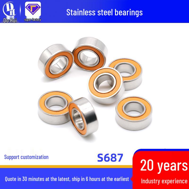 Free Sample High-Speed Miniature Stainless Steel Ball Bearing 687 (7x14x5mm ZZRS)