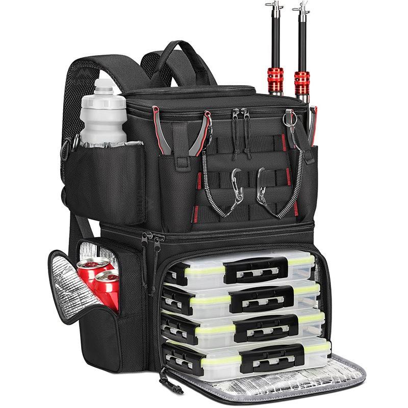 Large Capacity Waterproof Oxford Fabric Fishing Backpack Sea Gear Bait Rods Reels Accessories