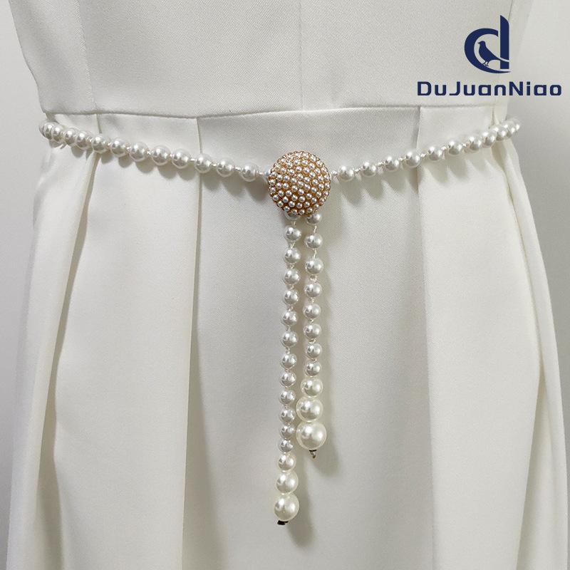 

Pearl Waist Chain Ladies Belt Beaded Elegant Round Women S Dress