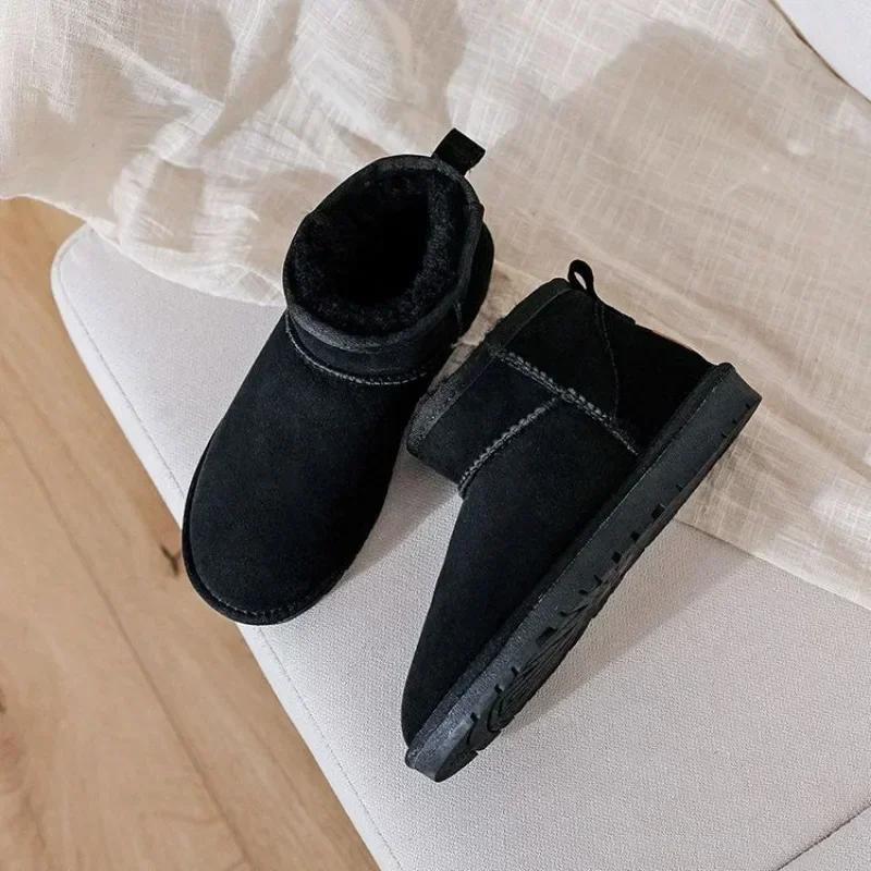 Fashion Female Shoes Plus Warm Padded Ladies Snow Boots Elegant With Low Heels On Slip New In Demi-season Spring Autumn Plush Sale Hot