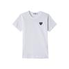 Comme Des Garcons Play White Short Sleeve T-Shirt Red Heart Wappen Women Unisex T-Shirt