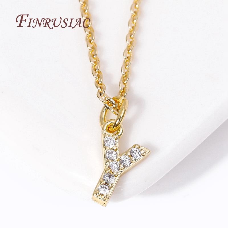 Classic A-Z Initial Letter Pendant Necklace Female 18K Gold Plated Simple Choker Neck Chain Woman Necklaces Jewelry Gifts