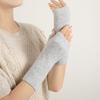 Women's 100% Pure Cashmere Fingerless Gloves - Warm Knit Arm Warmers for Autumn/Winter