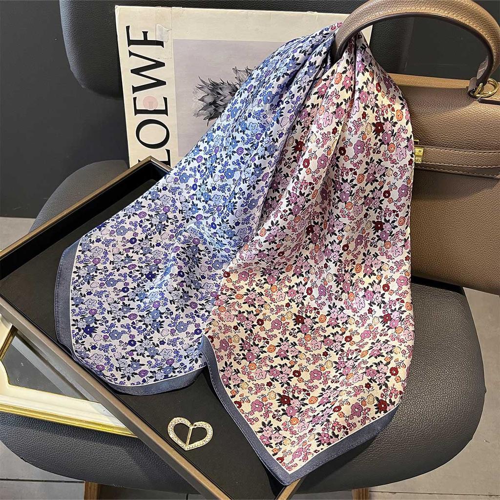 100% Pure Silk Scarf Women Foulard High Quality Square Female Mulberry Fashion Neckerchief Shawl Wraps Hijab Bandana Scarves