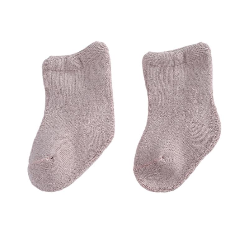 

Однотонные теплые хлопковые носки для малышей, приятные для кожи и дышащие нескользящие носки S