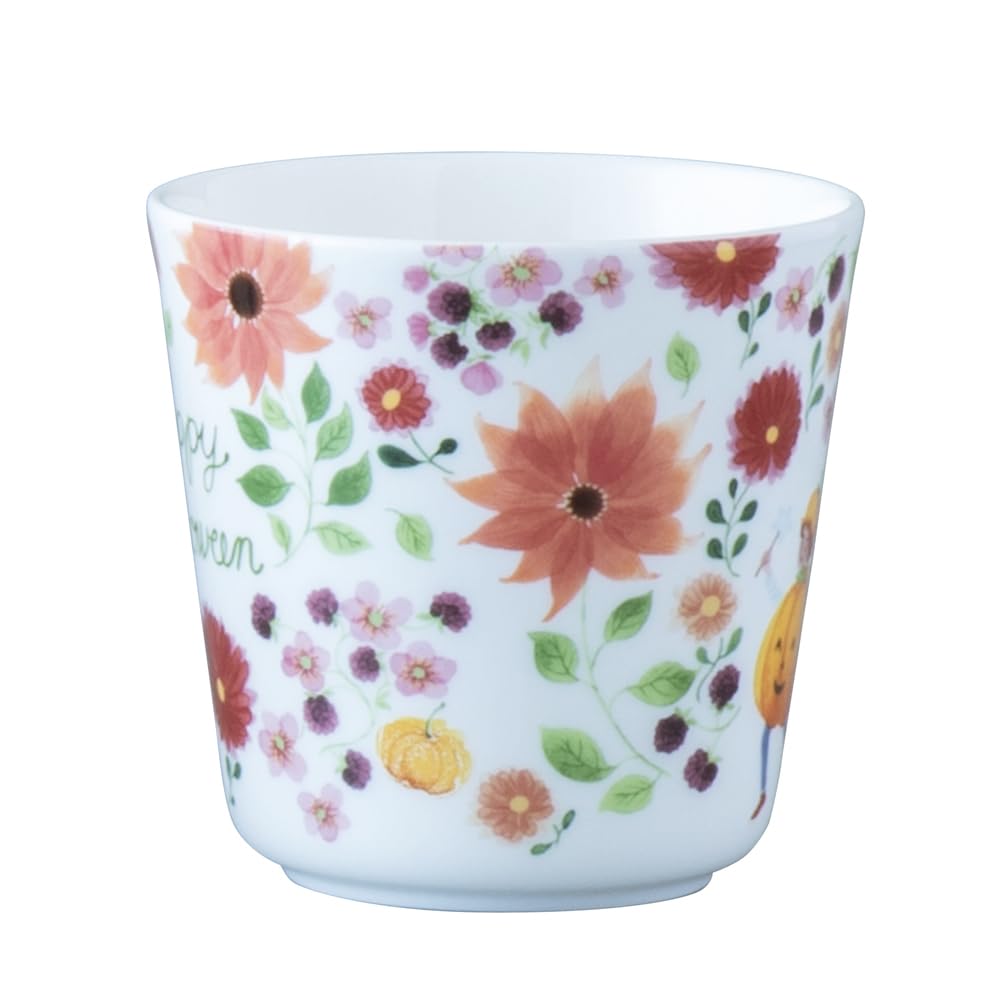 NARUMI Anna Emilia Happy Halloween Floral Microwave and Dishwasher Gift Mug, 340cc, Print, Cute, Large, Safe, Boxed, 52541-2923P