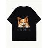 Corgi Dog Print T Shirt White Cute Corgi Face And True Love Text Design Casual Everyday Wear For Women And Girls