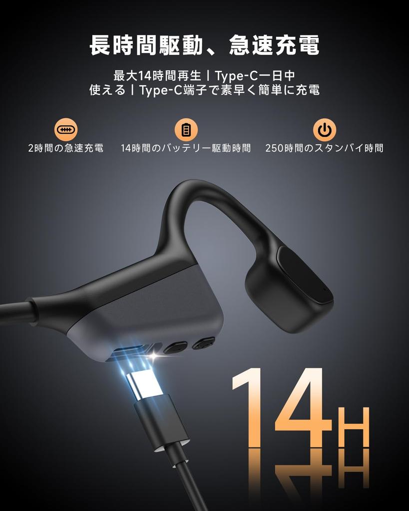 Slopow Bone Conduction Earphones, Bluetooth 5.4, IPX6 Waterproof, 14 Hours of Playtime, Ultra-Lightweight Design, Noise Cancelling (ENC), Fast