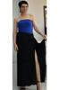 Women's Style Big Size Skirt Black Combed Cotton Viscose Handkerchief Skirt With Side Slits And Elastic Waist