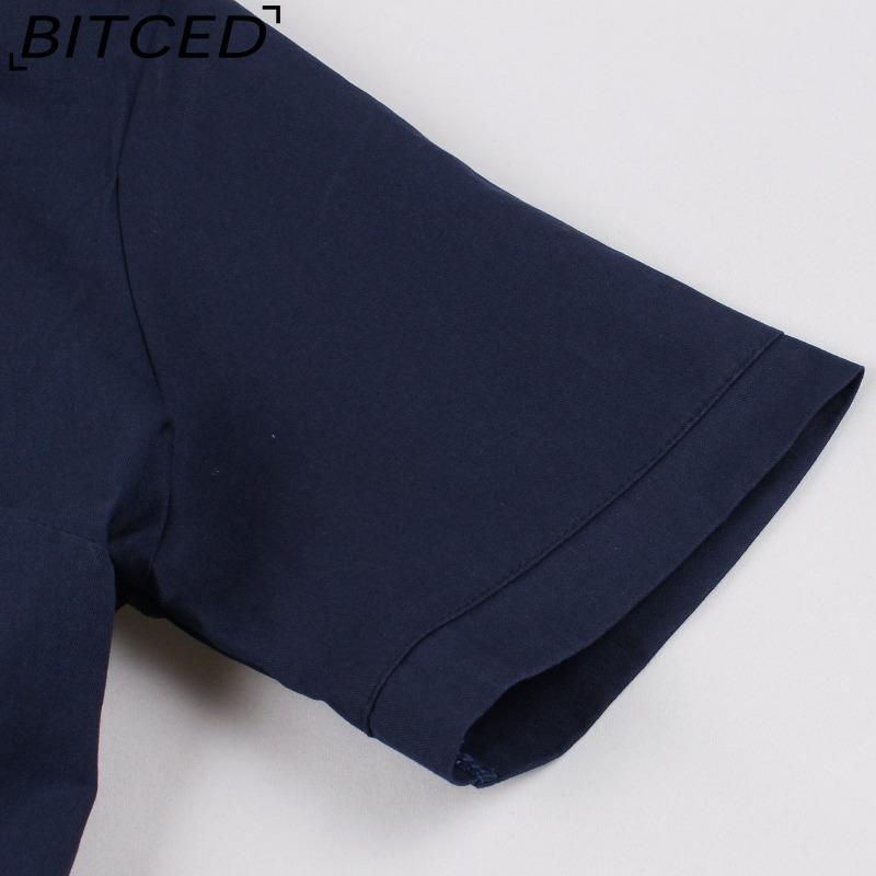 BITCED Women's Single-Breasted Wide-Skirted Retro-Style Waist-Cinched Solid-Colour Dress