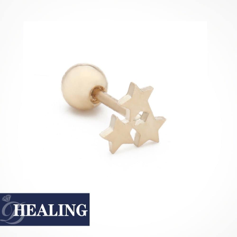 

[Dorocy] 14K Triplet Star Piercing 14k pink gold