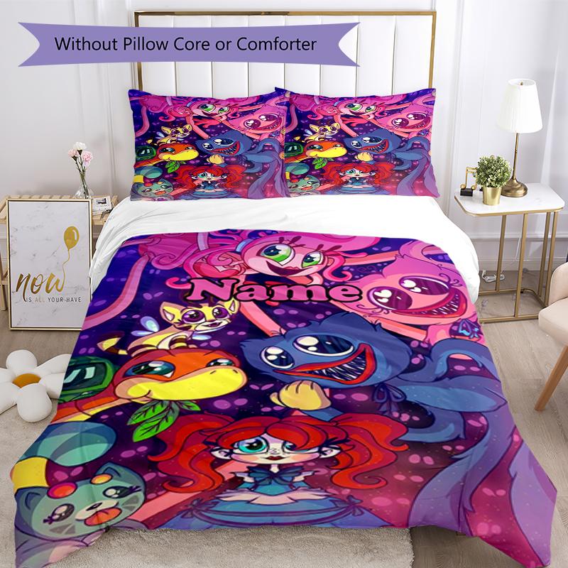Set Biancheria da Letto Poppy Playtime Personalizzato con Nome 3 Pezzi Copripiumino Chiusura Include 1 Copripiumino e 2 Federe, Morbido e Confortevole per Tutte le Stagioni.