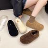 Velvet Doudou Shoes Women's New Winter Platform Lazy Shoes Cotton Shoes Warm Fluff One Pedal with Cotton Fluff