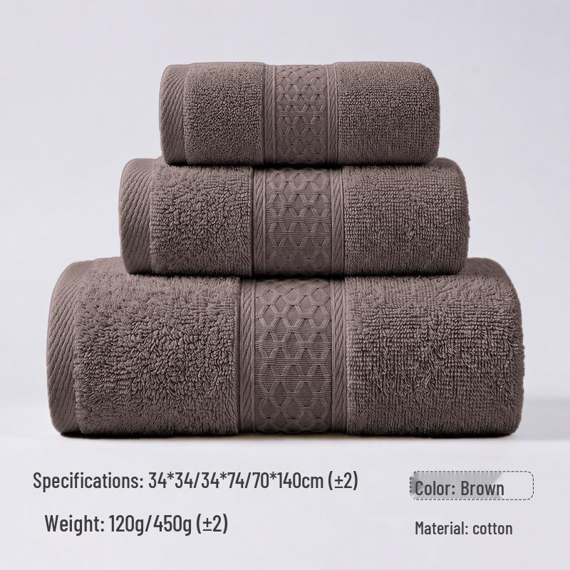 Toalha de Banho e Rosto Bordada de Algodão Puro Espesso - Altamente Absorvente, Perfeita para Uso Doméstico ou Presentes