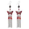 Retro Ethnic Style Butterfly Crystal Fringed Earrings Femininity Versatile Personality Long Earrings Fashion Earrings
