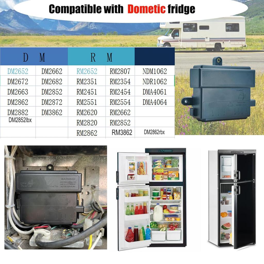 3316348.900 RV Fridge Control Board, Fit For Dometic DM2652 RM2652 Etc Fridge(Some Old Models Are Incompatible). Seven Ports Bottom.Not Replace The