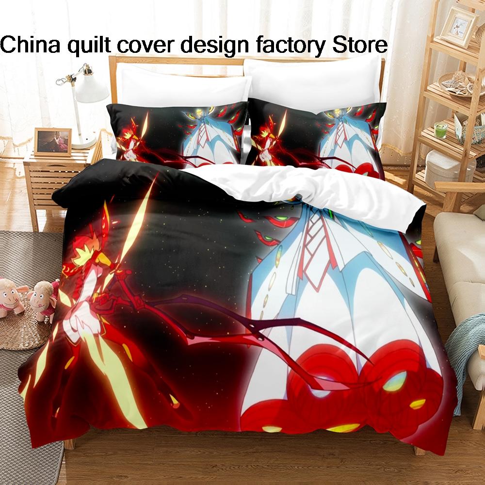 3Pcs Kill La Kill Anime Bedding Set 3D Print Ryuko Matoi Duvet Cover Pillowcases For Teens Fans Room Decor Gift  Bed Linen
