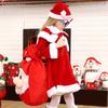 1PC Red Large Capacity with Drawstring Closure Christmas Gift Bag for Xmas Santa Claus Backpack Plush Present Sack Bags