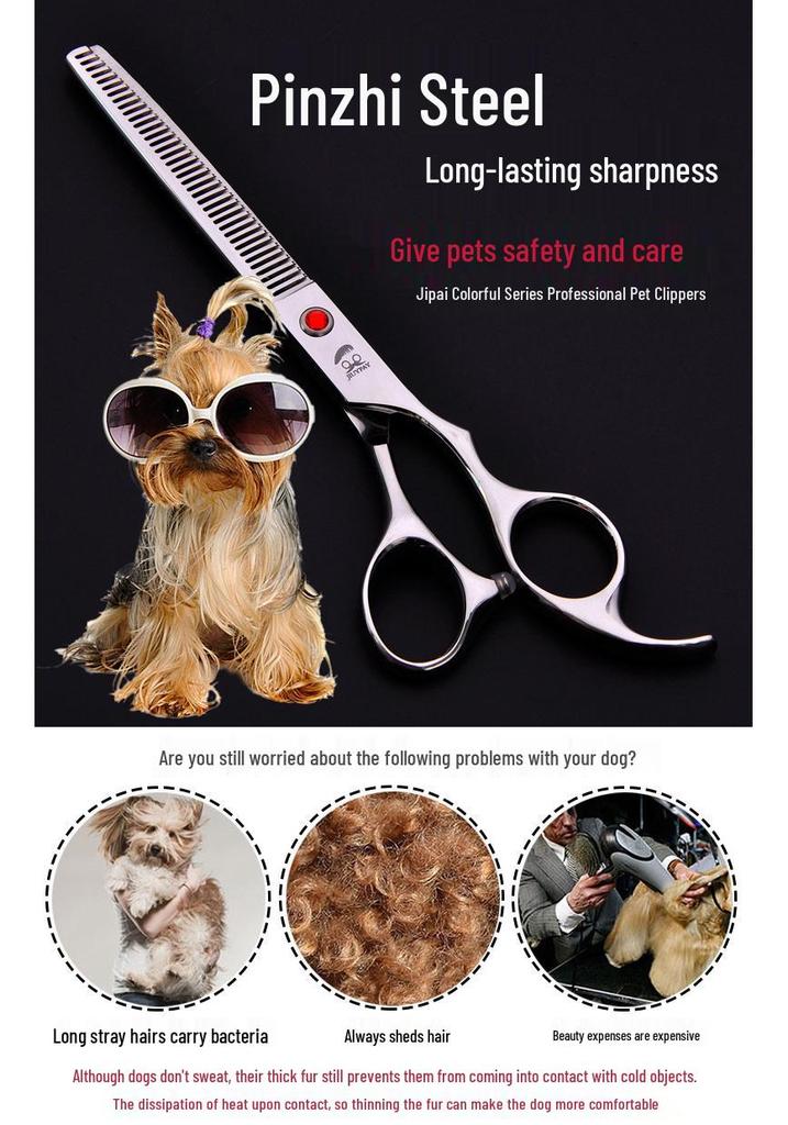 Pet Grooming Curved Scissors Set, Large 7.0 Inch, Colorful Beauty Scissors