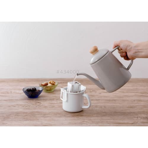 Fuji Enamel Cotton Plus Drip Pot, 1.0L, Greige, CTP-1.0DP.GG