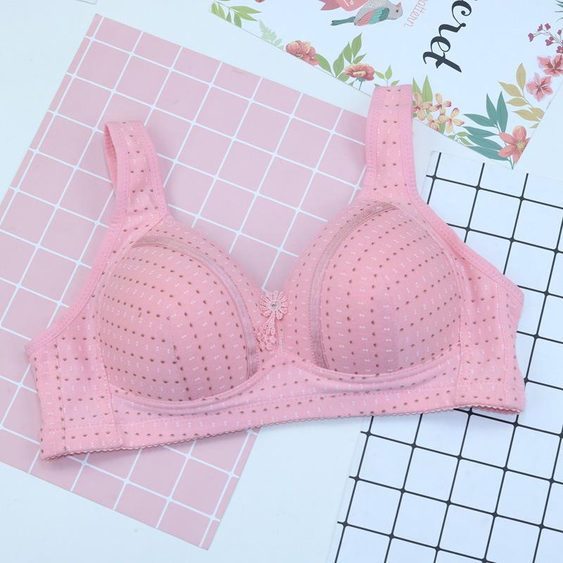 New bra cotton bowl thin vest type adjustment large size vest type large cup underwear without steel ring