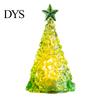 Shimmering Holiday Desktop Decor Glowing Christmas Tree Night Light, Mini Lighted with Star, Indoor Modern Minimalist Atmosphere Faux Crystal Tabletop