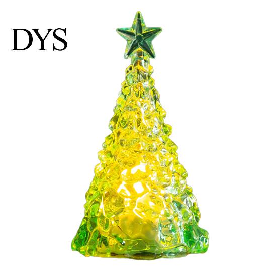 Shimmering Holiday Desktop Decor Glowing Christmas Tree Night Light, Mini Lighted with Star, Indoor Modern Minimalist Atmosphere Faux Crystal Tabletop