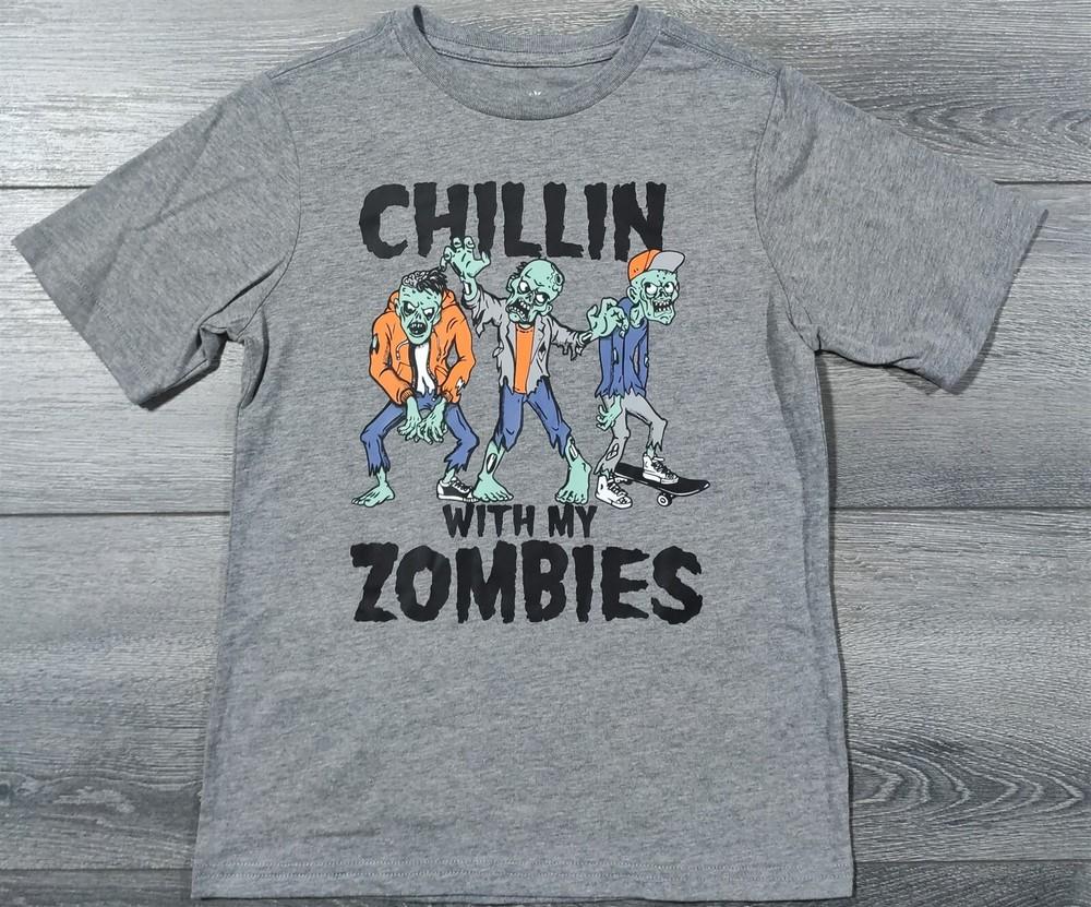 Halloween Shirt Boys Medium 8 Chillin with my ZOMBIES Fun Novelty T-Shirt Tee Unisex T-Shirt XXXL