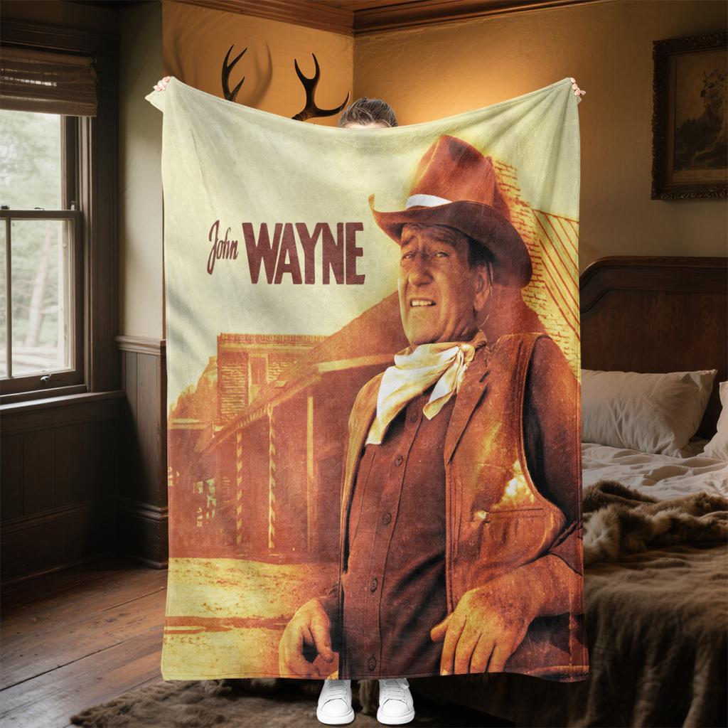 1pc John Wayne's Golden Age Blanket, Al Season Lightweigh Poster Blanket Home Office Outdoor Nap Multifunc Poster Blanketional Blanket