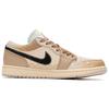 Jordan Air Jordan 1 Abrasion Resistant Abrasion Resistant Low top Vintage Basketball Shoes Women's Beige Brown HQ3440-101(TeamThree-)
