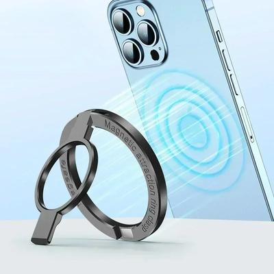 Ultra-dünner Handy-Ringhalter Magnetischer Ring Drehbar Faltbarer Ständer Magnetgriff Schreibtischständer für MagSafe iPhone 15 14