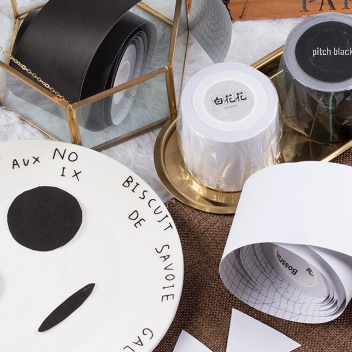 Floral Washi Tape & Stickers for Journaling - White Black Decorative DIY Supplies Pig Craft Knife