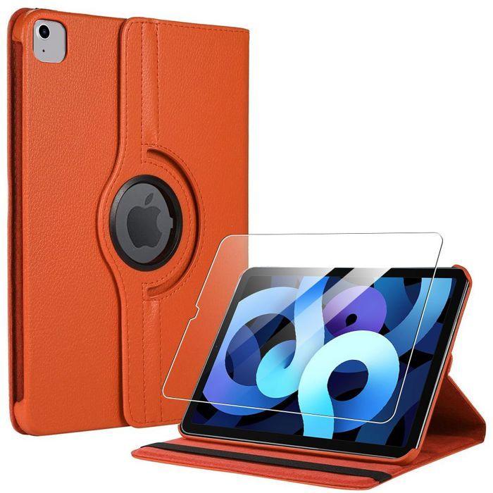 Coque + Verre Trempé - BOOLING - pour iPad Air 4/5 10,9" - Rotatif 360° - Multi-Angle - Orange