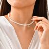 French Elegant Stainless Steel Pearl Flower Necklace, Women'S Fashion Temperament Collarbone Chain Nc-2400