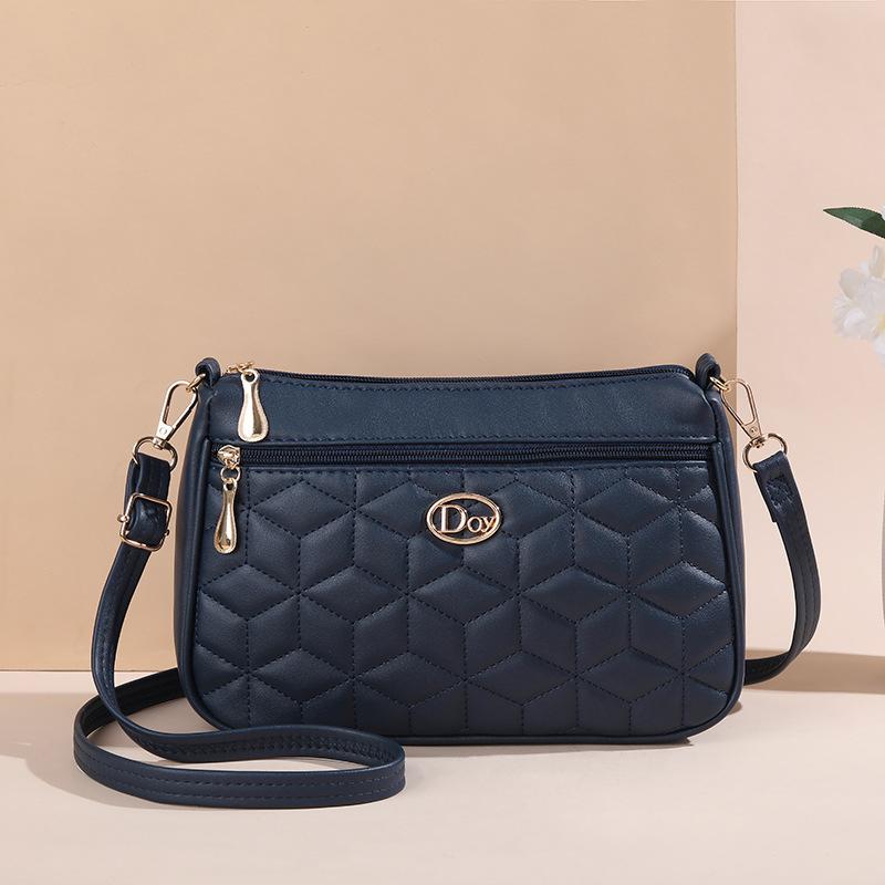 

Новая сумка через плечо с косым ремнем, вышитая сумка, повседневная модная сумка для женщин среднего возраста, сумка для мобильного телефона и мелочи морской синий