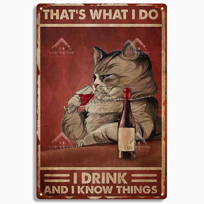 Retro Blechschild Plakette Metall Vintage Lustige Katzenkunst Poster Heimdekoration für Wohnzimmer Haustierbedarf Wanddekoration