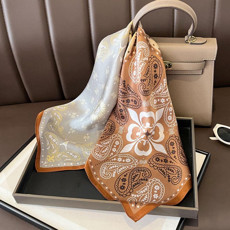 Square Scarf 100% Natural Silk  Women Hairband Foulard High Quality Bandana Scarfves Female Neckerchief Headkerchief Shawl Wrap